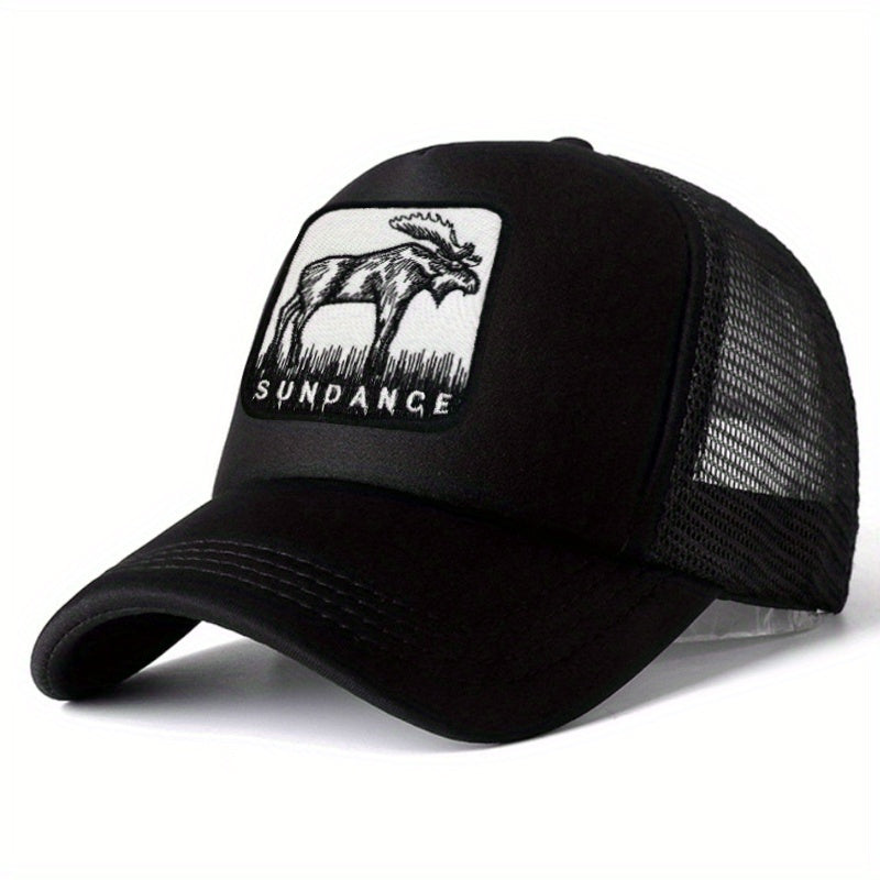 Unisex Sunshade Breathable Baseball Cap with Animal Embroidery