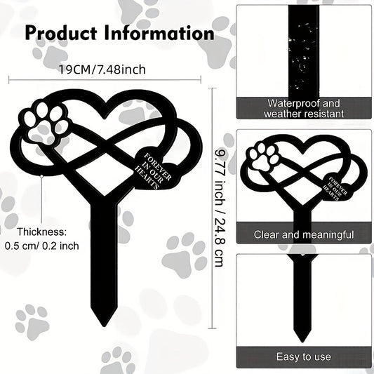 Acrylic Pet Memorial Monument for Dog Cat Waterproof Grave Pile