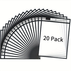 Dry Erase Pockets Plastic Sleeve Reusable Sheet Protectors Ticket Holders