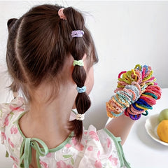 50pcs Colorful Hair Tie Hair Bands Ponytail Holders for Girls