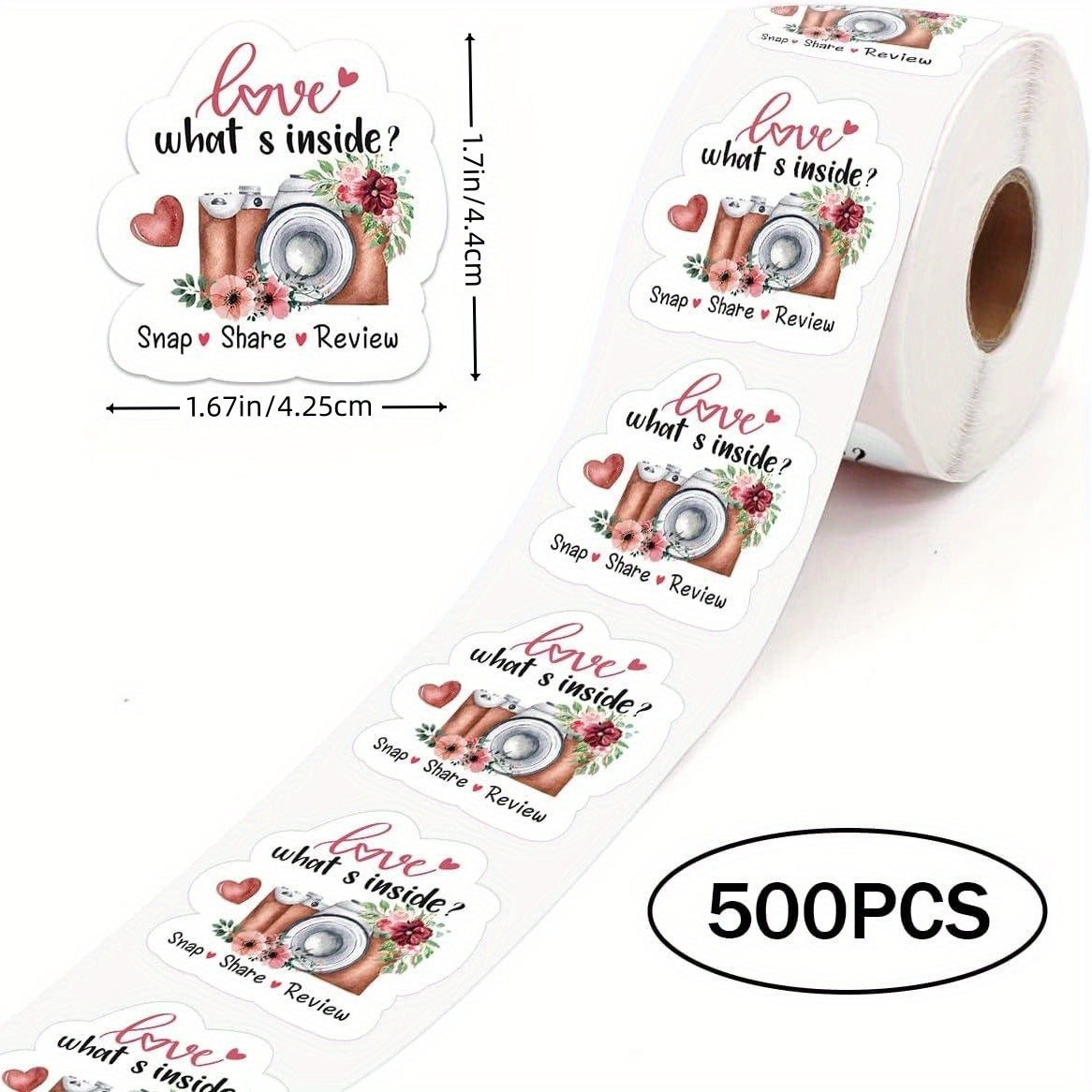 Retro Camera Thank You Sticker Label 500 Sheets