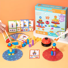 Clip Clip Happy Shape & Matching Wooden Toy for Kids
