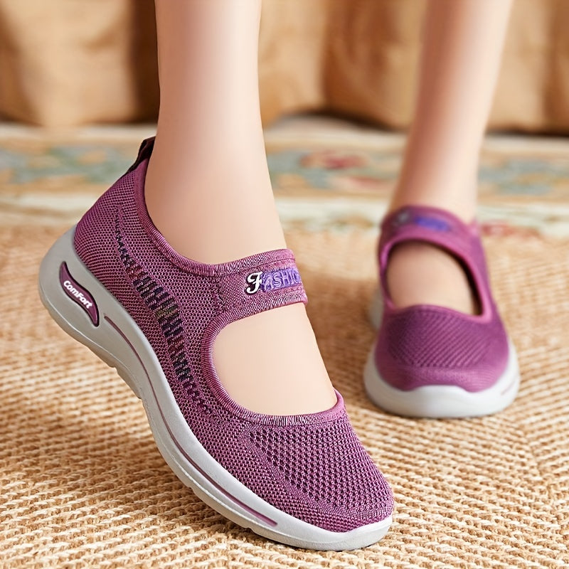 Women's Breathable Ankle Strap Platform Sneakers Lightweight Low Top Shoes