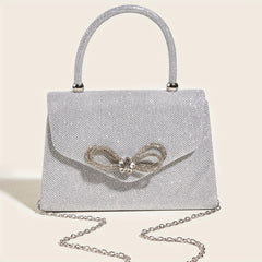 Glitter Satchel Bag with Bowknot for Party