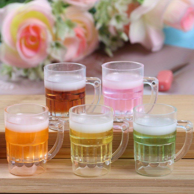 3pcs Resin Beer Cup DIY Keychain Decoration Kit