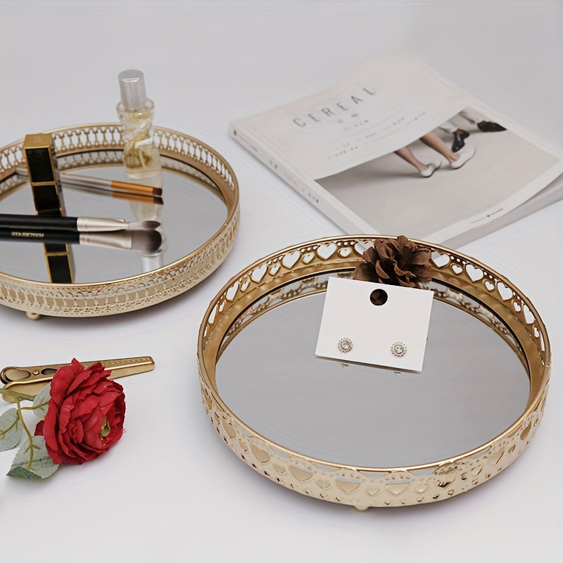 Nordic Light Iron Art Mirror Jewelry Storage Box