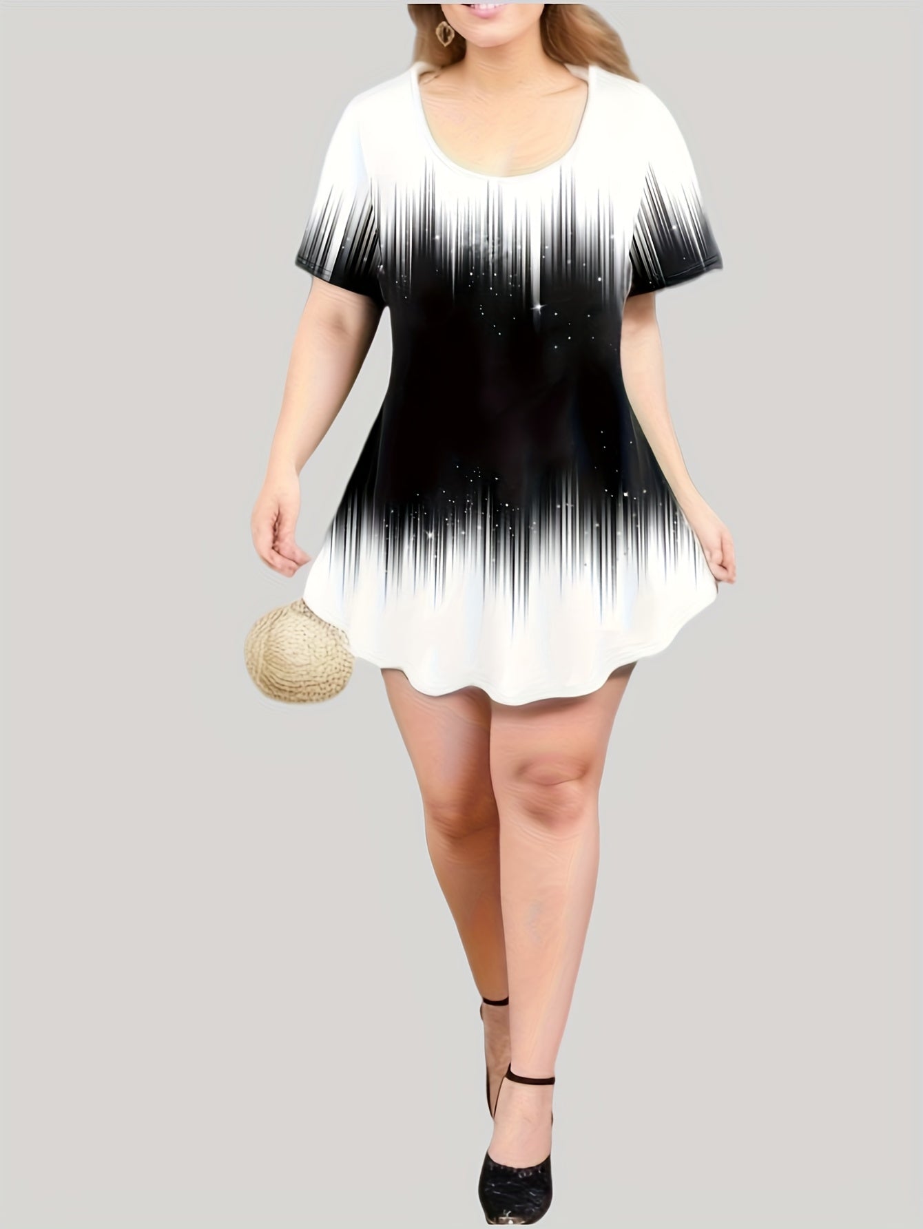 Women's 2 Piece Set - 3D Print Peplum Top & Leggings
