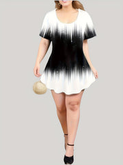 Women's 2 Piece Set - 3D Print Peplum Top & Leggings