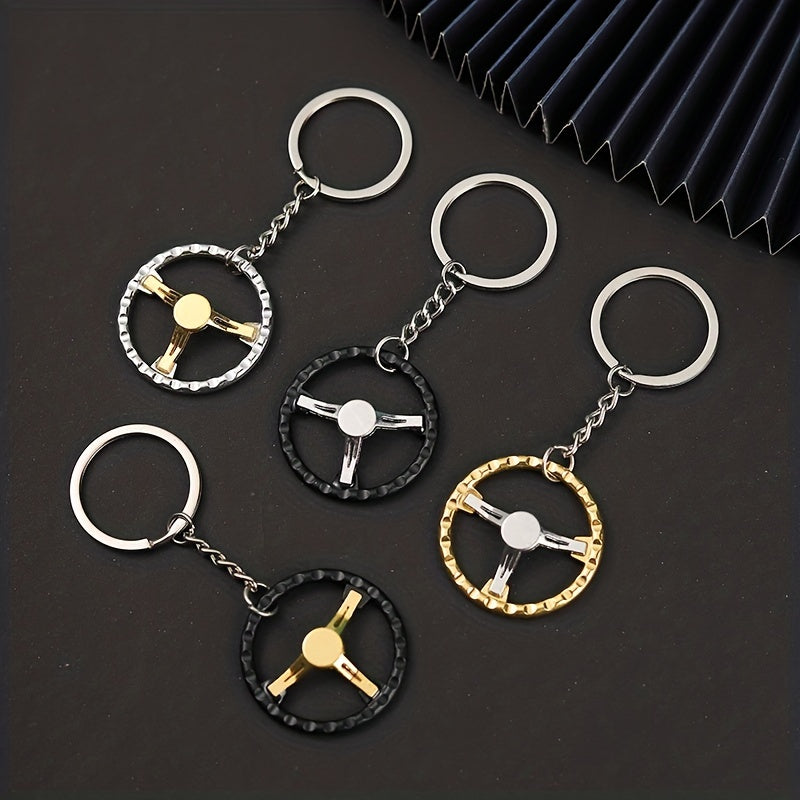Mini Steering Wheel Keychain for Men Backpack Car Pendant
