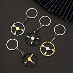 Mini Steering Wheel Keychain for Men Backpack Car Pendant