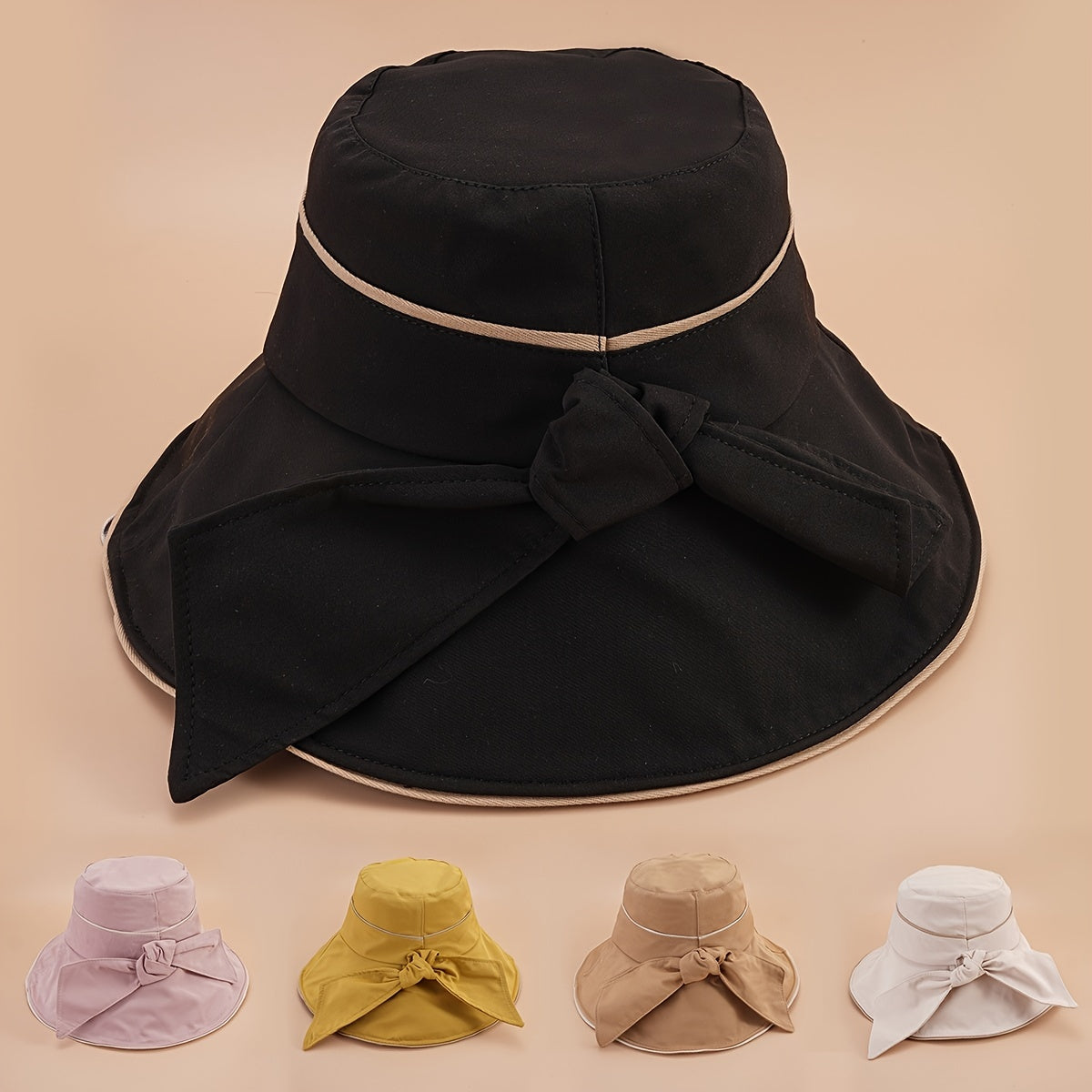 Western Style Summer Bow Bucket Hat Men Women All-match Sun Hat