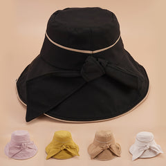 Western Style Summer Bow Bucket Hat Men Women All-match Sun Hat