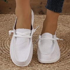 Women's Canvas Casual Lace Up Sneakers Lightweight Loafers
