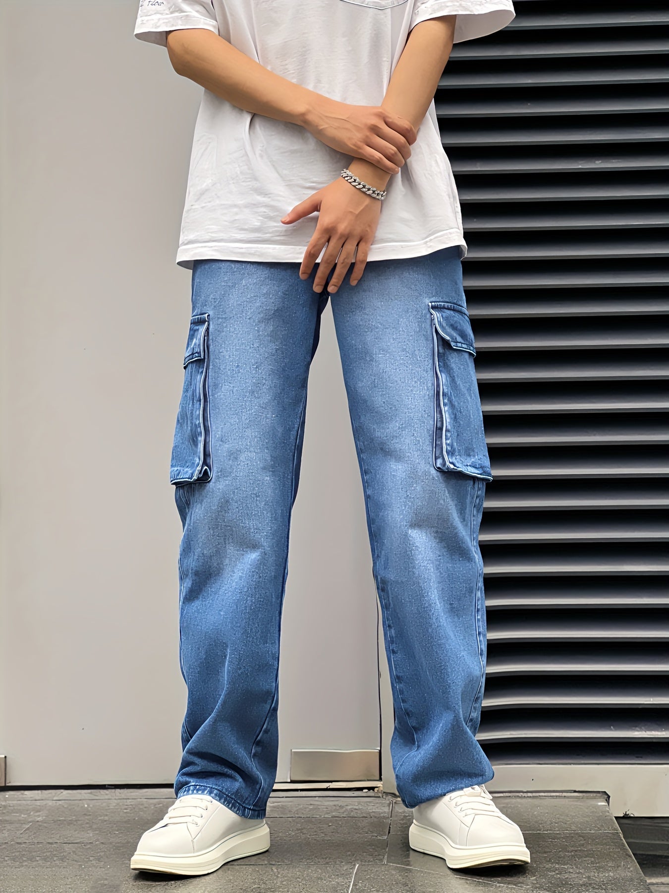 Men's Cotton Cargo Jeans: Street Style Denim Pants