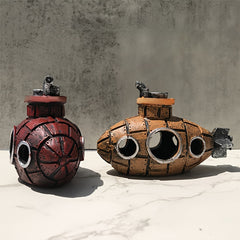 Resin Submarine Ornament Aquarium Decoration Fish Tank Breeding Pot
