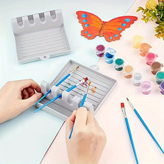 Plastic Painting Brush Holder With 4 Slots Watercolor Pigment Palette