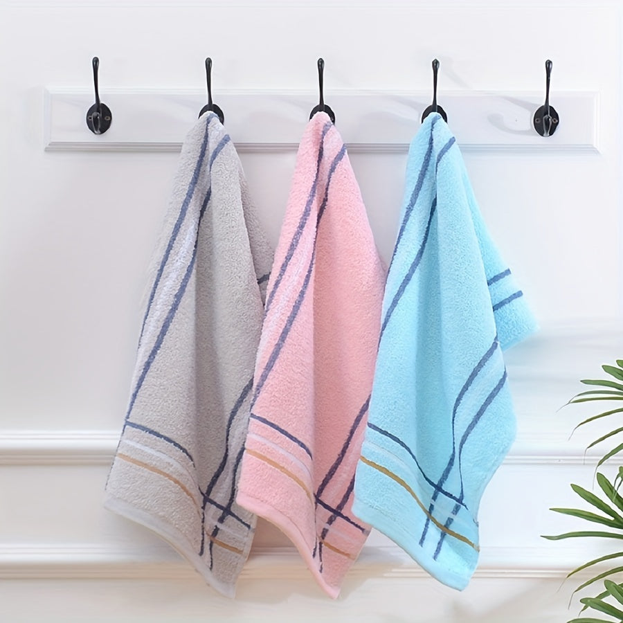 Colorful Striped Cotton Hand Towel Soft Skin-friendly Face Towel Absorbent Towel