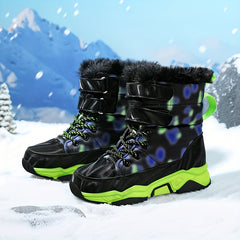 Boys' Warm Winter Snow Boots w/ Hook & Loop Fastener