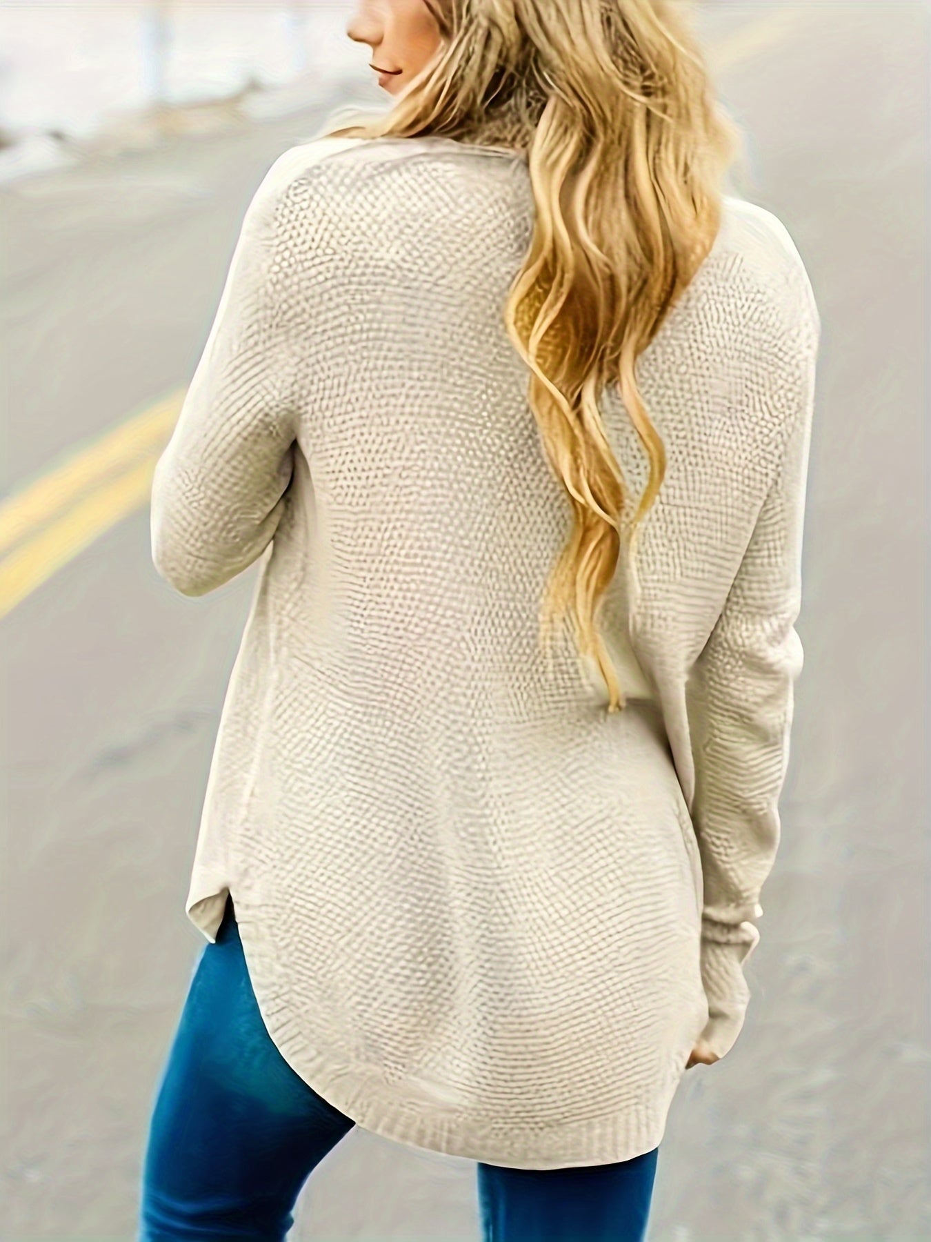 Casual Sweater Women's Plus Solid Long Sleeve Round Neck Pullover