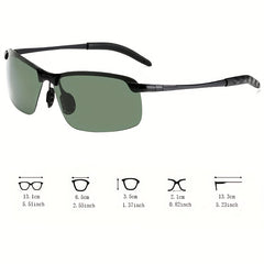 Men's Polarized Sunglasses + Night Driving Glasses + Zipper Case