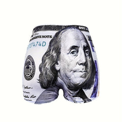 Women's Plus Money Print High Rise Stretch Shorts