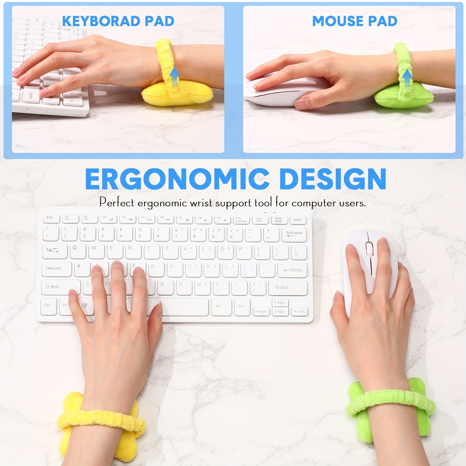 20pcs Keyboard & Mouse Wrist Rest Set - Comfortable Support & Cushion