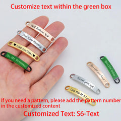 2pcs Custom Engraved Shoe Lace Buckles - Personalized Name & Message Tags