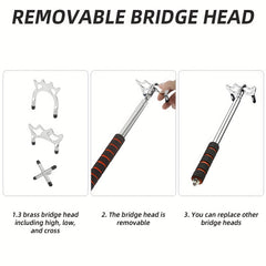 3pcs Billiards Pool Bridge Stick w/ 3 Replaceable Heads High Low Cross