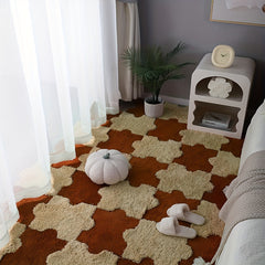 8pcs Shaggy Foam Mat Anti-slip Area Rugs for Bedroom Kitchen Living