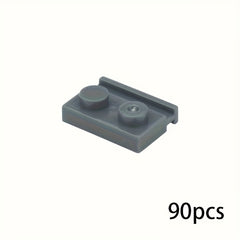 90pcs Thin Brick Particles Board 1x2 Grooves Railway Slide Building Blocks