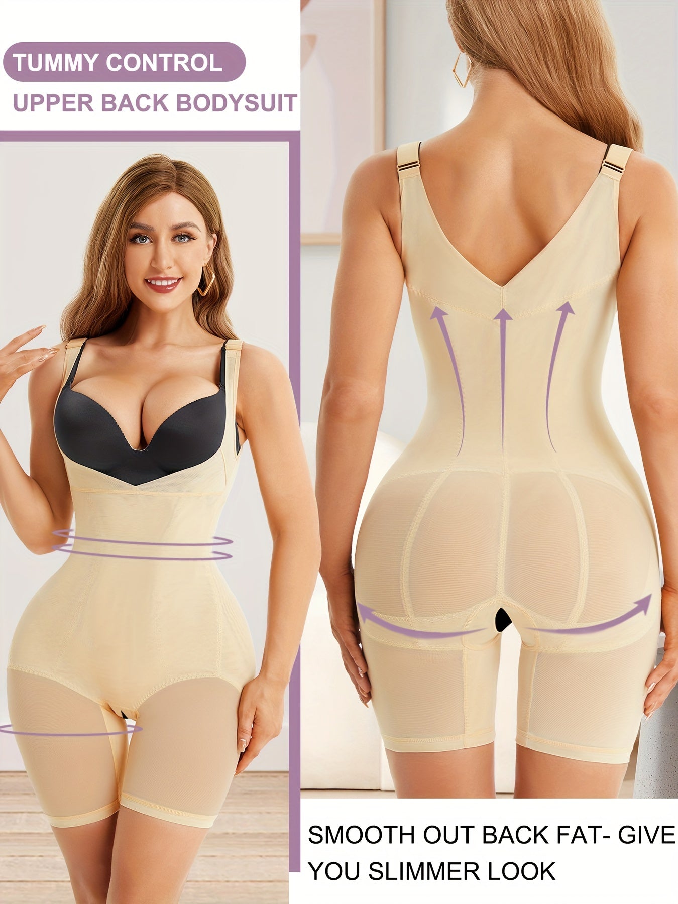 SCARBORO Shaping Shorts Bodysuit Tummy Control Adjustable Straps