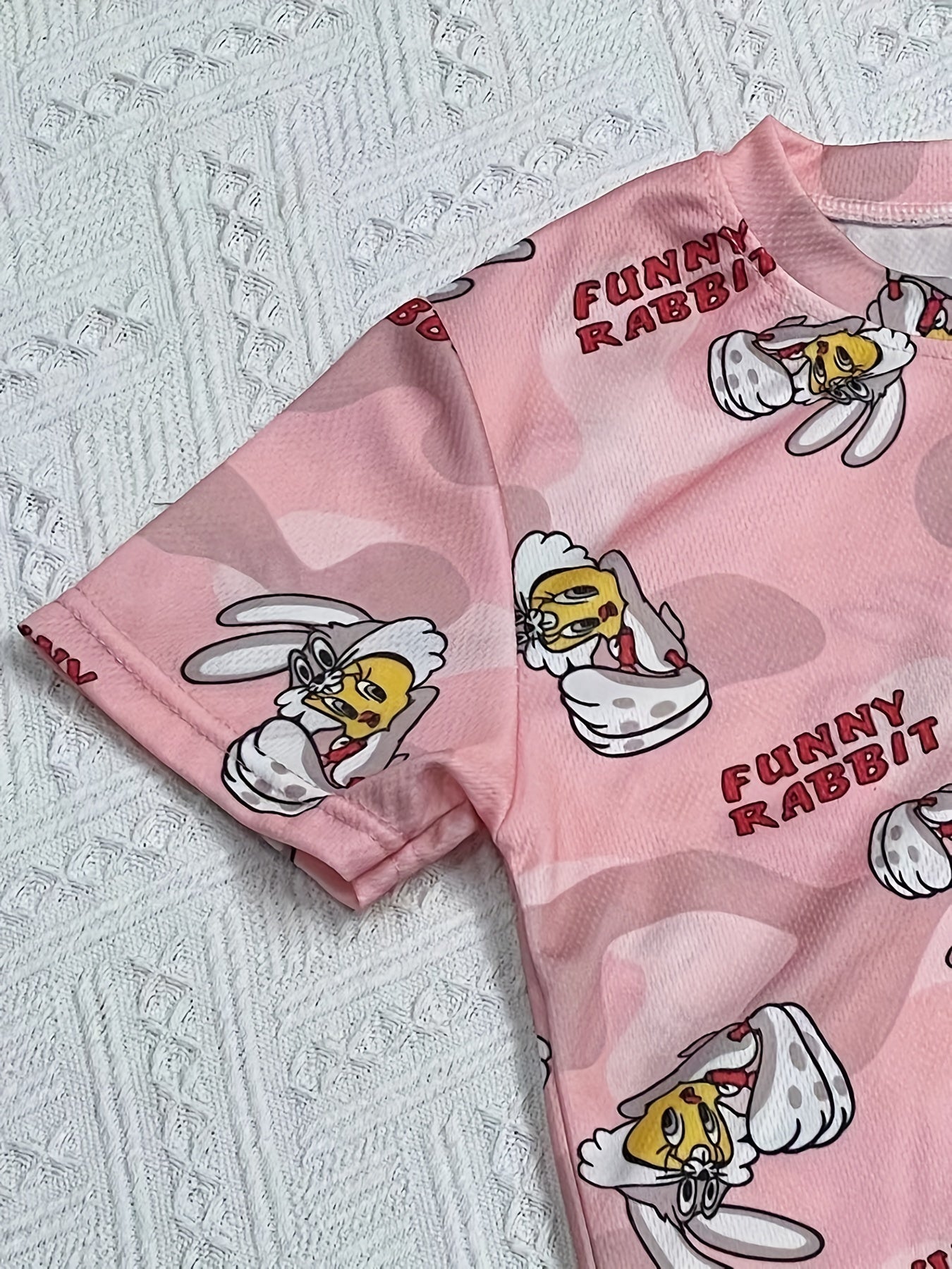 Boys Funny Rabbit Casual Outfit T shirt & Shorts Summer Clothes Sets