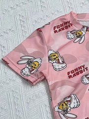 Boys Funny Rabbit Casual Outfit T shirt & Shorts Summer Clothes Sets