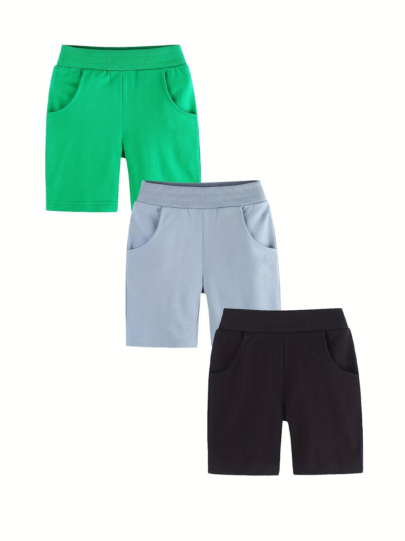 3pcs Boys Comfortable Shorts Set Stretch Quick-drying for Outdoor Summer