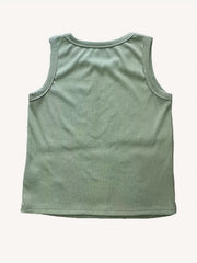 Solid Ribbed Tank Top Crew Neck Sleeveless Casual Summer Top