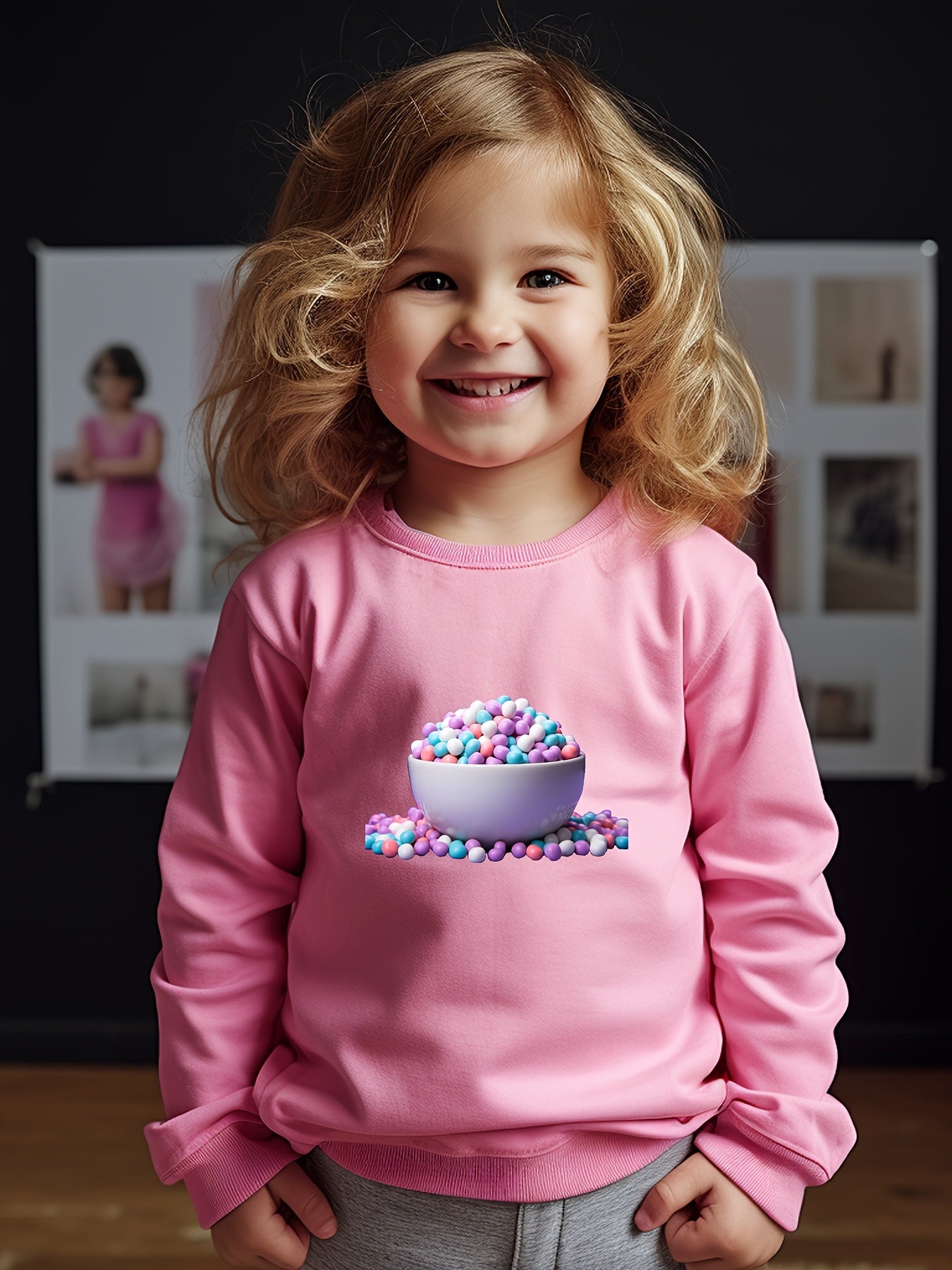OERYUI Cartoon Candy Graphic Sweatshirt Pullover Kids Clothes Gift Christmas