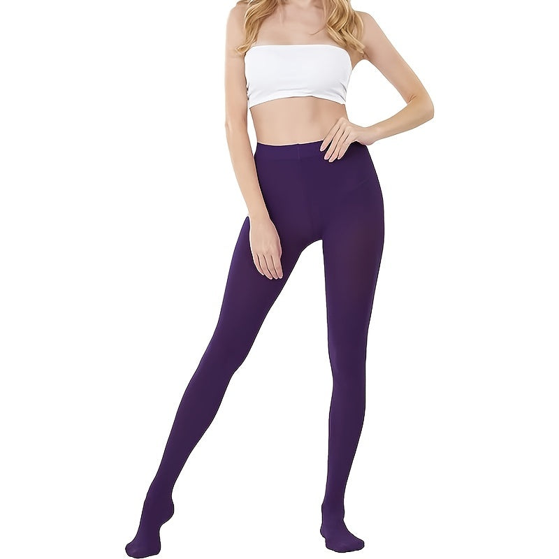 3 Pack Opaque Elastic Tights Slim Footed Pantyhose Women's Stockings