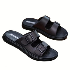 Men's Pin Buckle Slides Sandals Casual Non Slip Slippers Open Toe Shoes