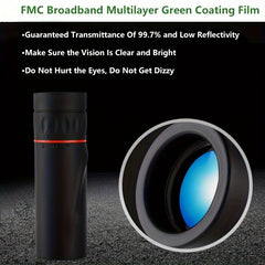 HD Monocular 12X Magnification Telescope 3.6 Inch High Power Photo Gift