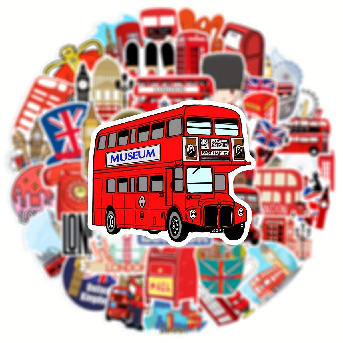 50pcs London Graffiti Stickers Laptop Helmet Decoration