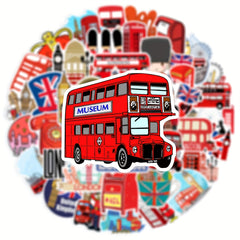 50pcs London Graffiti Stickers Laptop Helmet Decoration
