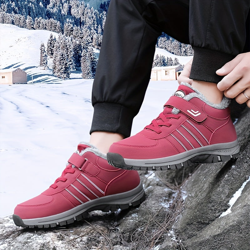 Plush Lined Thermal Snow Boots Non Slip Outdoor Winter Warm Hiking Shoes
