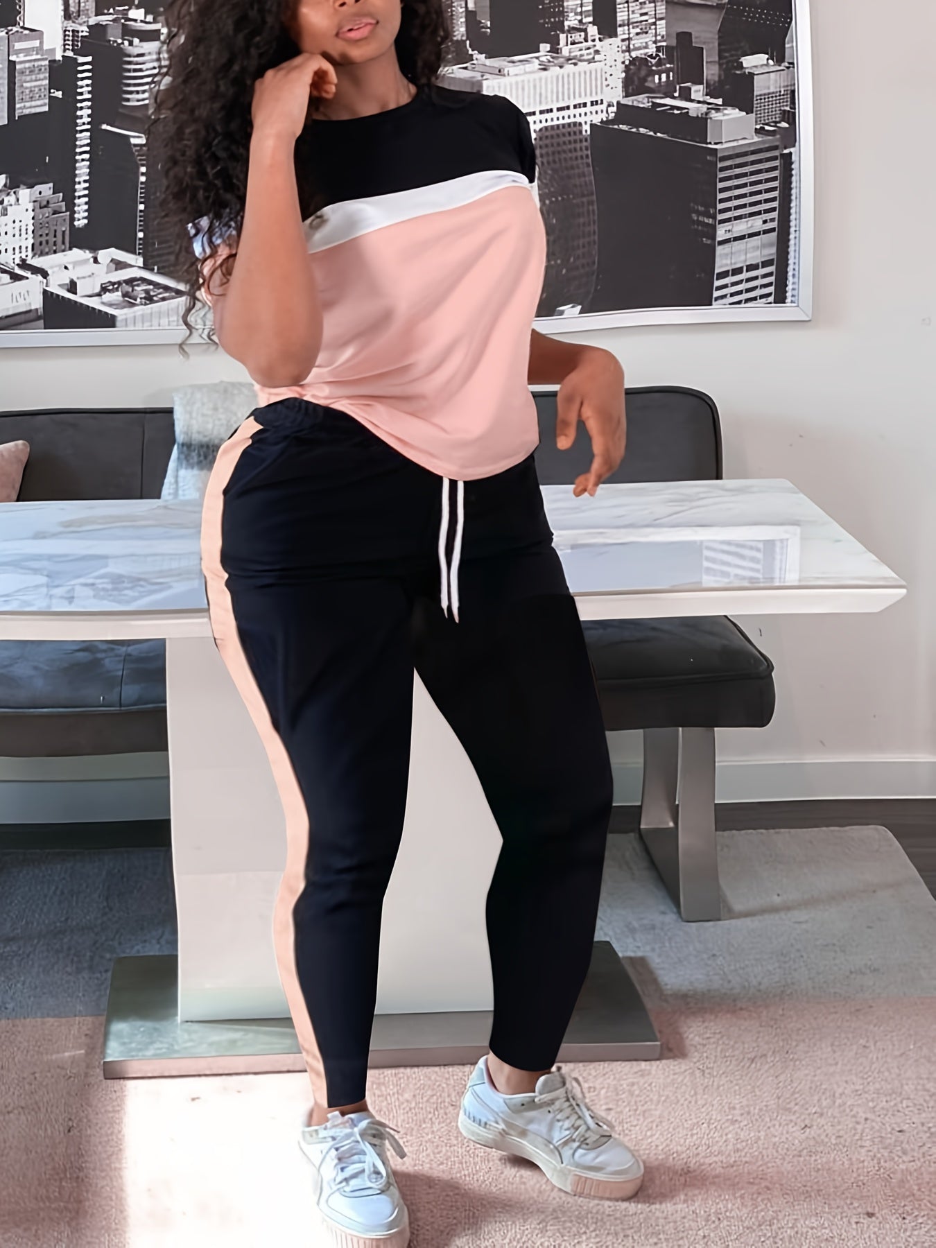 Colorblock Top & Pants Set