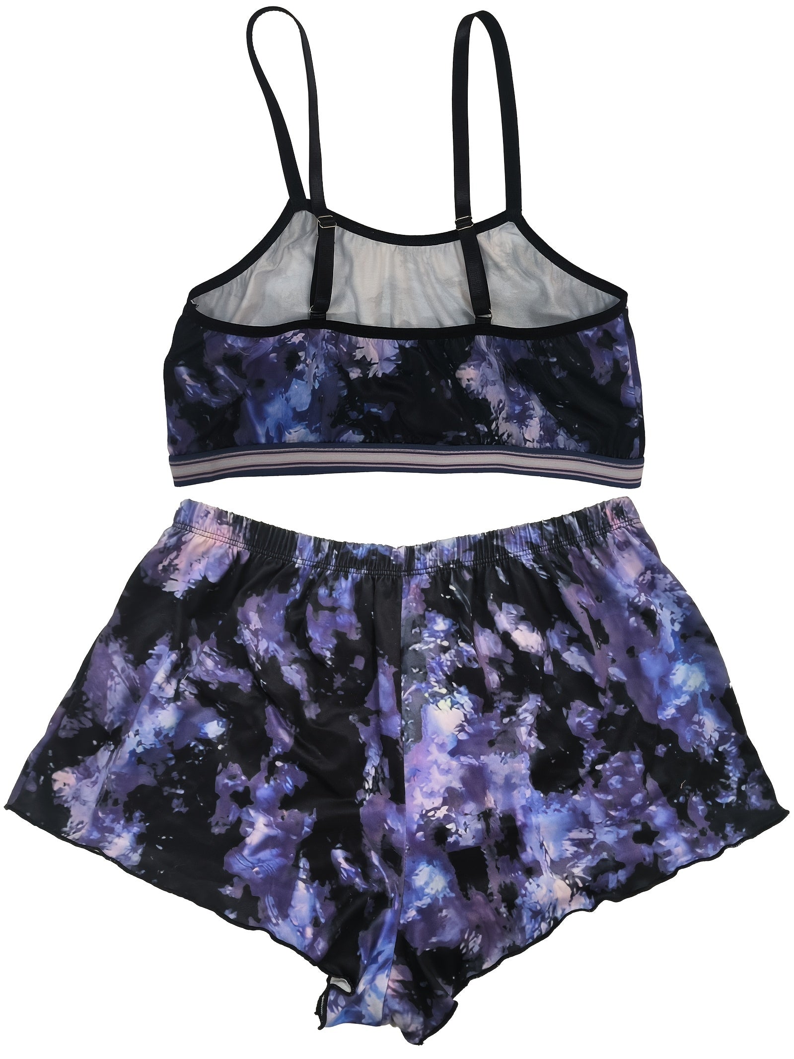 Floral Print Pajama Set Crew Neck Top & Shorts Women's Sleepwear