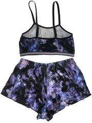 Floral Print Pajama Set Crew Neck Top & Shorts Women's Sleepwear