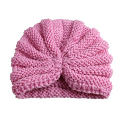 Baby Head Wrap Beanie Knit Hat Soft Warm Turban Cap for Toddler
