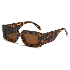 Rectangle Stripe Embossed Sunglasses Thick Temple Classic Eyeglasses