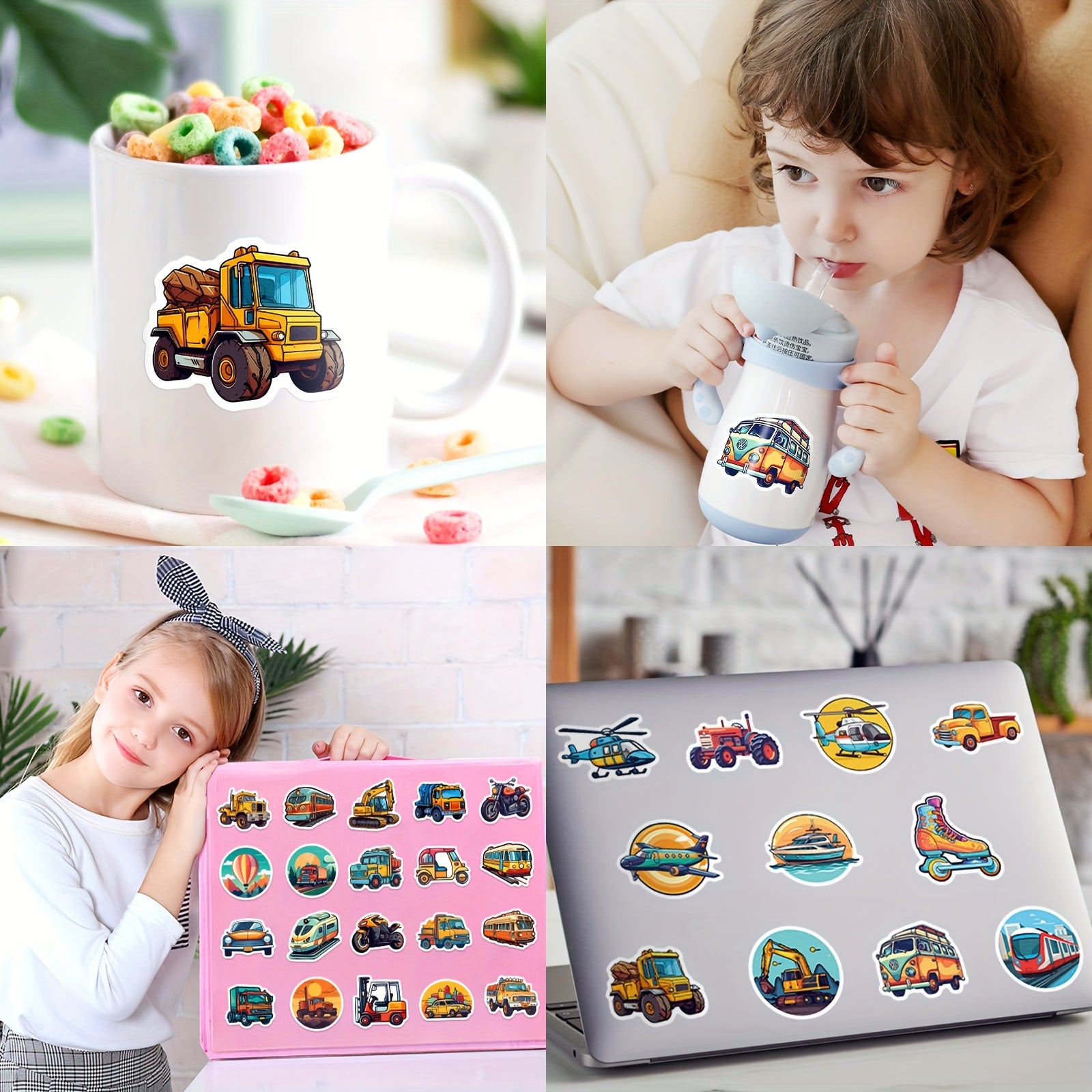 100pcs Excavator Building Blocks Creative Stickers