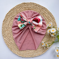 Soft Elastic Strip Flower Baby Hat With Bow Girl Four Season Usable