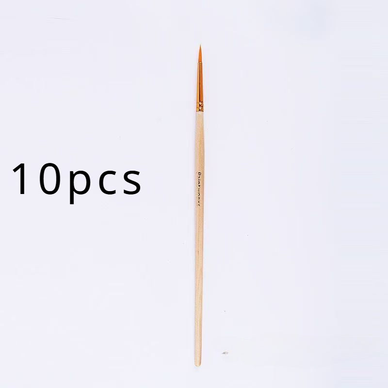10 Nylon Hair Fine Tip Liner Brushes for Nail Art